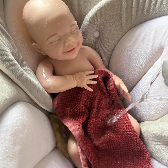 🆕18Inch Realistic Full Body Silicone Reborn ivory White Baby Girl Smiling Dolls - Picture 2 of 12